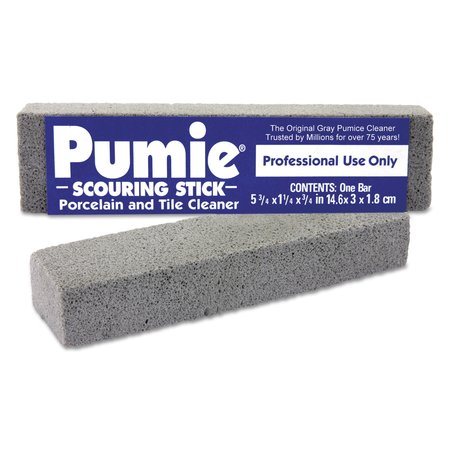 PUMIE Scouring Stick, Pumie, Gray Pumice, 5 3/4 x 3/4 x 11/4, PK12 JAN-12